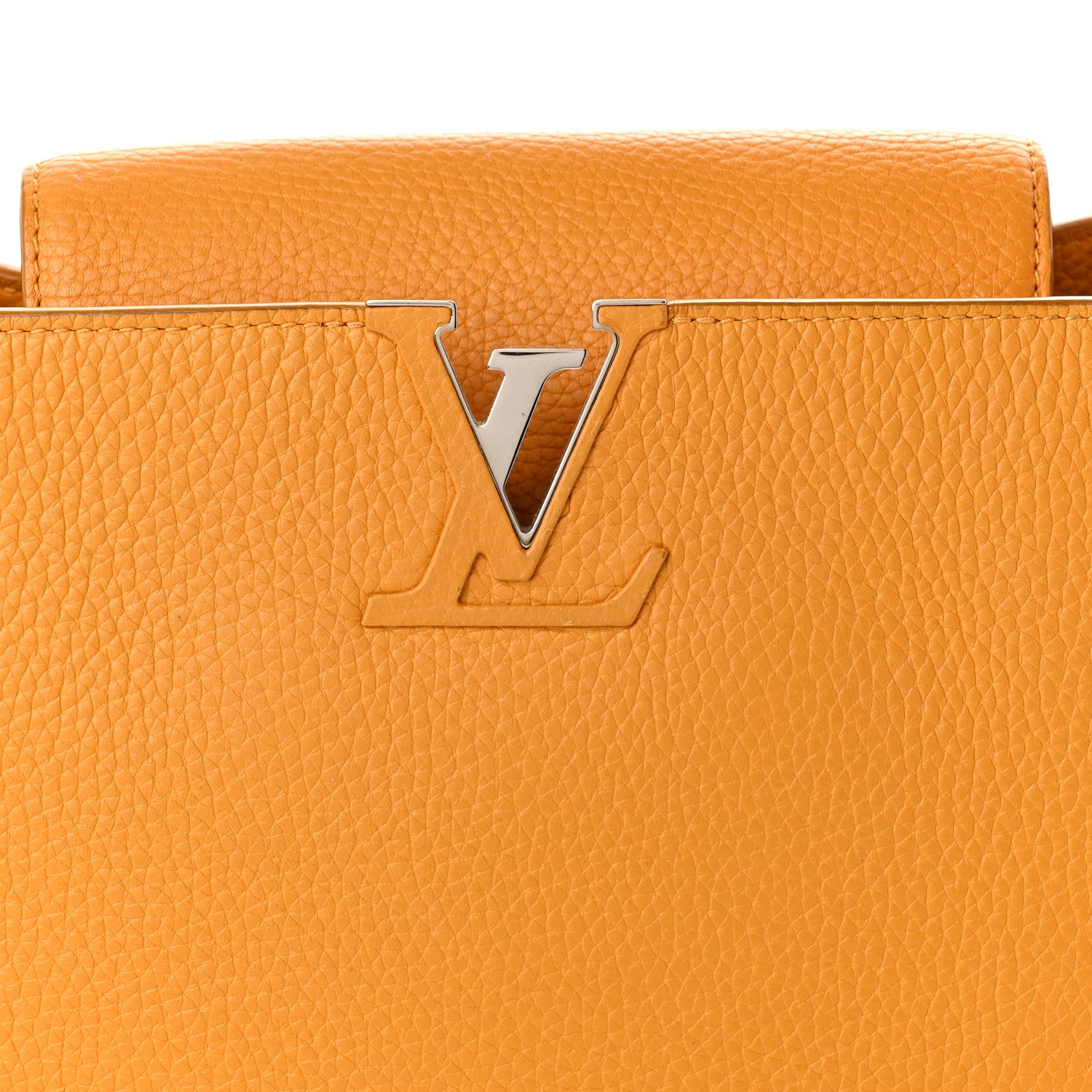 Louis Vuitton Taurillon Capucines MM Tournesol 7 of 10