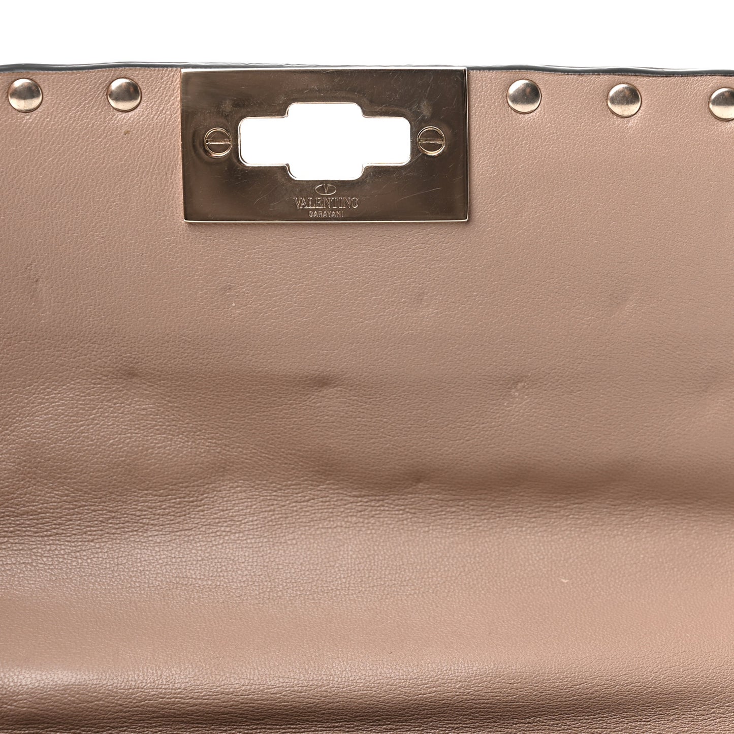 Nappa Medium Rockstud Spike Shoulder Bag Poudre