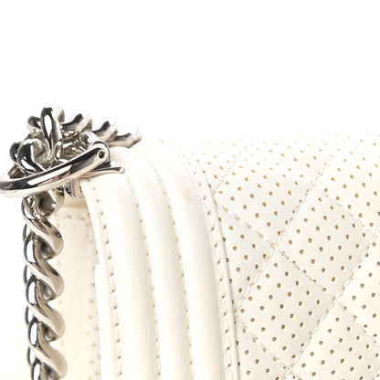 Chanel Lambskin Perforated Medium Boy Flap White 10 of 11