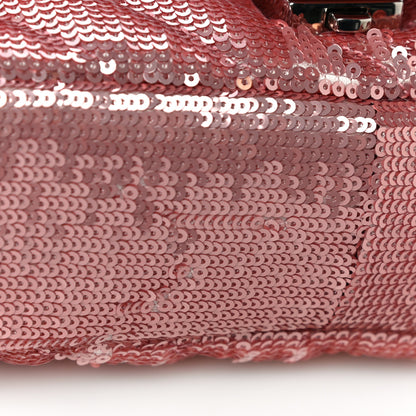 Gucci Sequin Matelasse Diagonal Mini GG Marmont Shoulder Bag Antique Rose Rosa Pale Pink 10 of 11