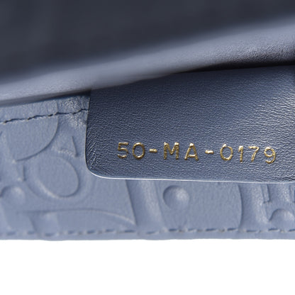 Christian Dior Oblique Calfskin Embossed Book Tote Denim Blue 9 of 10