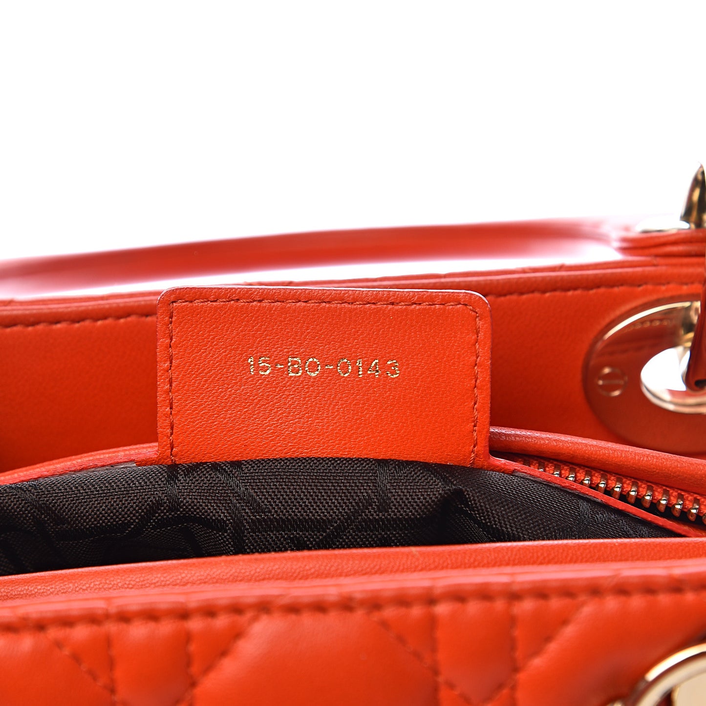 Lambskin Cannage Medium Lady Dior Orange