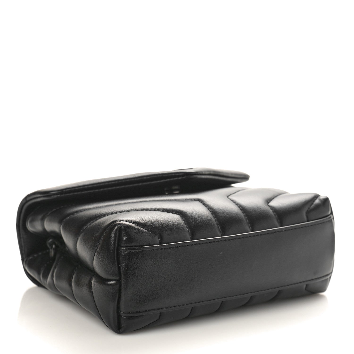 Saint Laurent Calfskin Y Quilted Monogram Monochrome Toy Loulou Crossbody Bag Black 4 of 8
