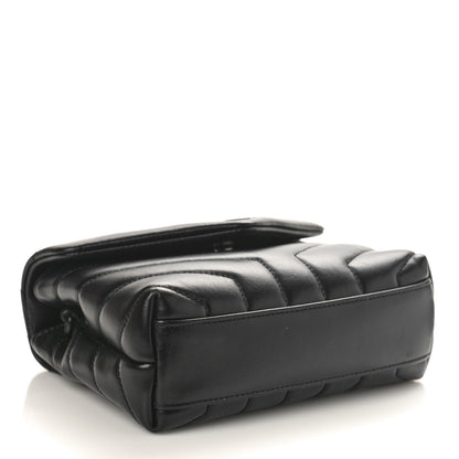Saint Laurent Calfskin Y Quilted Monogram Monochrome Toy Loulou Crossbody Bag Black 4 of 8