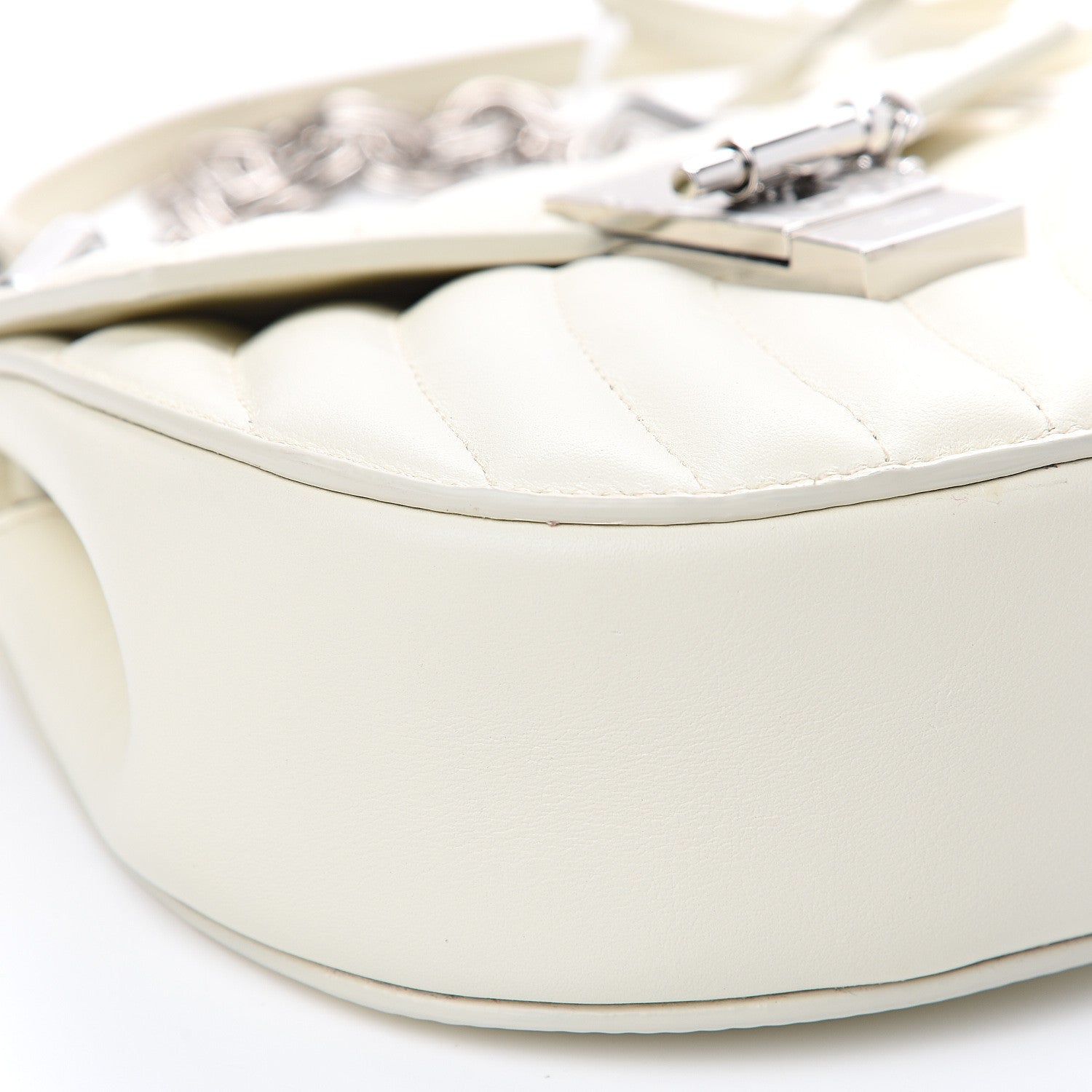 Chloe Calfskin Quilted Mini Drew Bijou Shoulder Bag Natural White 8 of 10