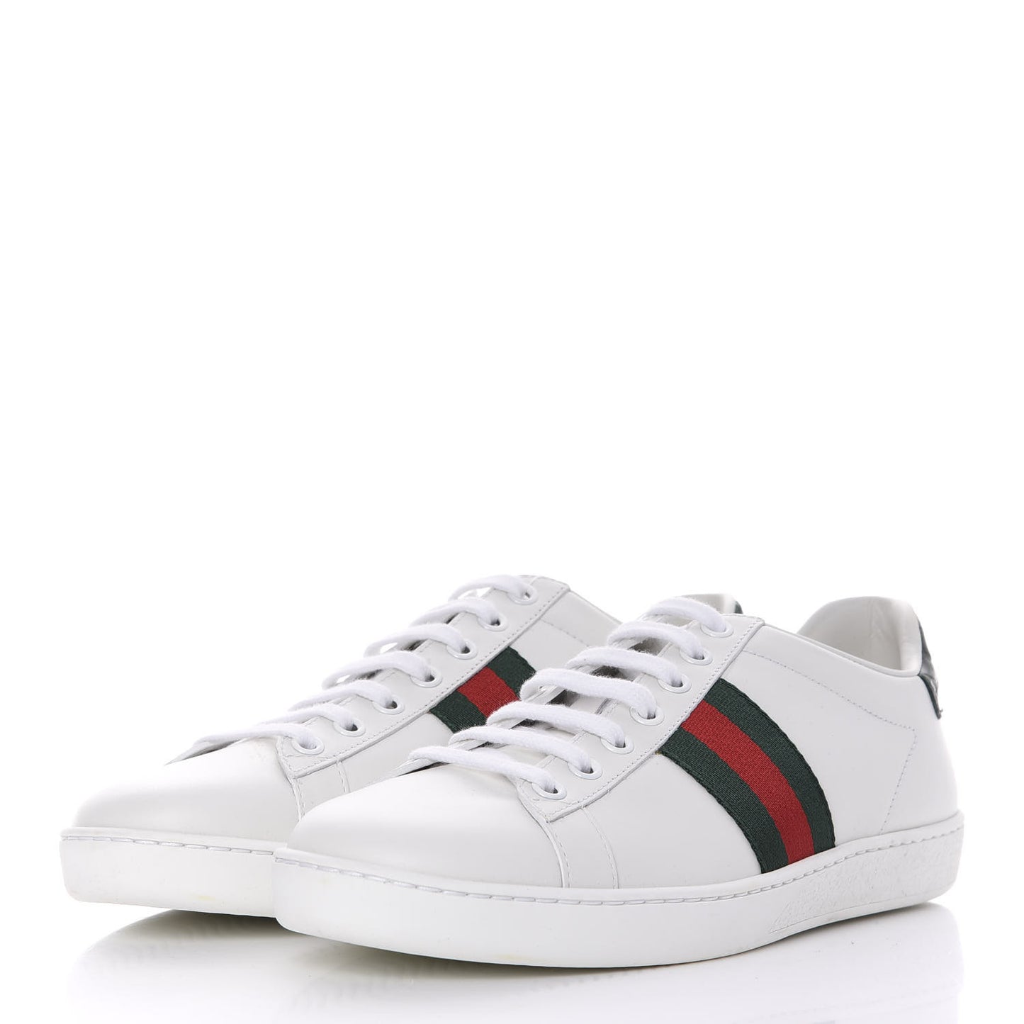 Calfskin Crocodile Web Ace Sneakers 37.5 White Green