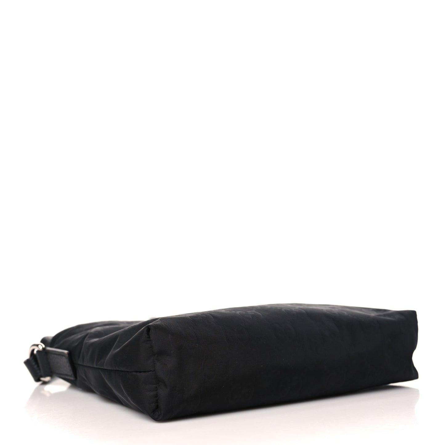 Nylon Monogram Dollar Calfskin Small Flat Messenger Bag Black