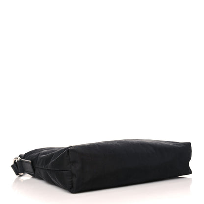 Gucci Nylon Monogram Dollar Calfskin Small Flat Messenger Bag Black 4 of 9