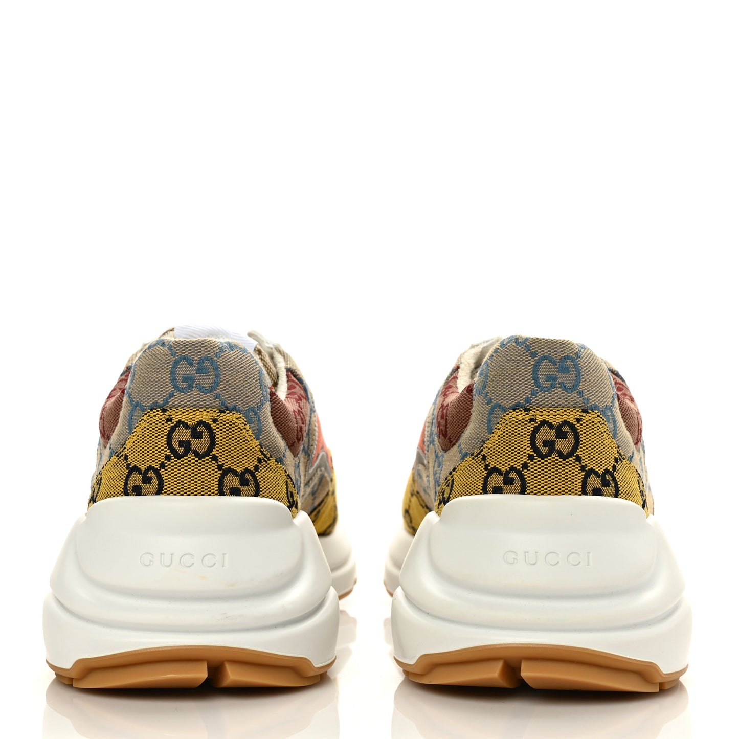 Monogram Multicolor Mens Rhyton Sneakers 10 Yellow Blue Great White Tabasco