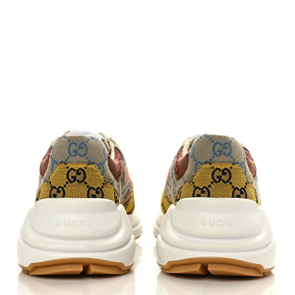 Gucci Monogram Multicolor Mens Rhyton Sneakers 10 Yellow Blue Great White Tabasco 5 of 10