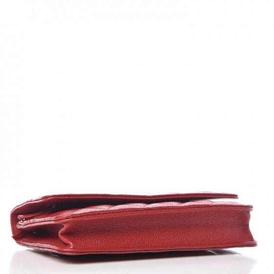 Chanel Caviar Quilted Wallet on Chain WOC Red 4 of 11