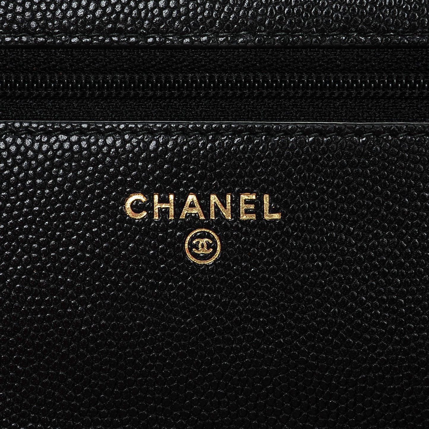Caviar Quilted Golden Class Wallet On Chain WOC Black