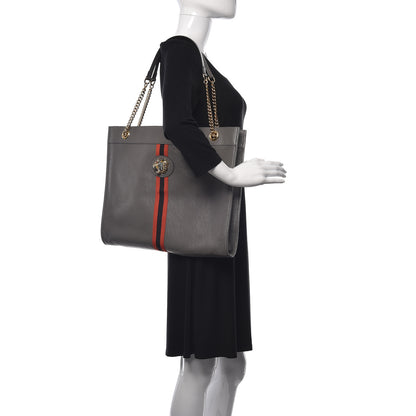 Gucci Calfskin Large Rajah Chain Tote Grey 2 of 11