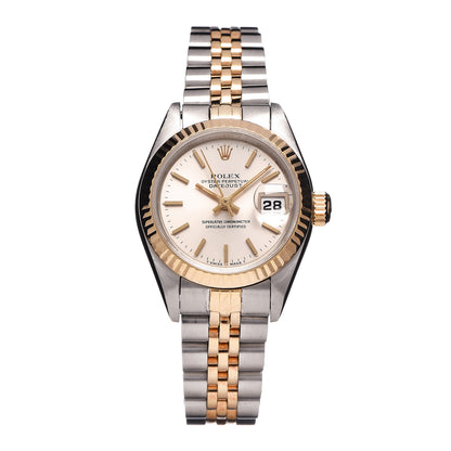 Rolex Stainless Steel 18K Yellow Gold 26mm Oyster Perpetual Datejust Watch Silver 69173 1 of 8