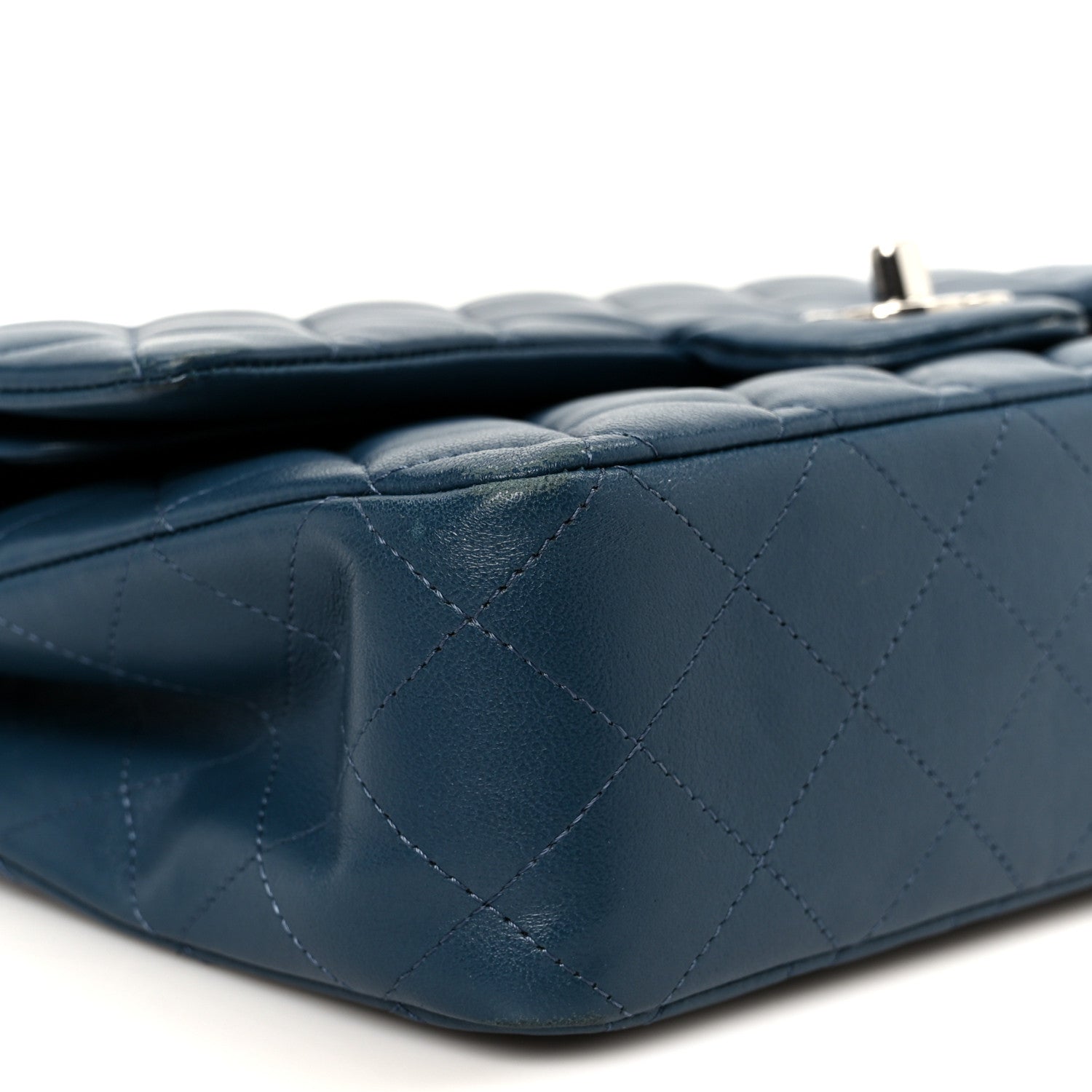 Chanel Lambskin Quilted Medium Double Flap Navy 10 of 12