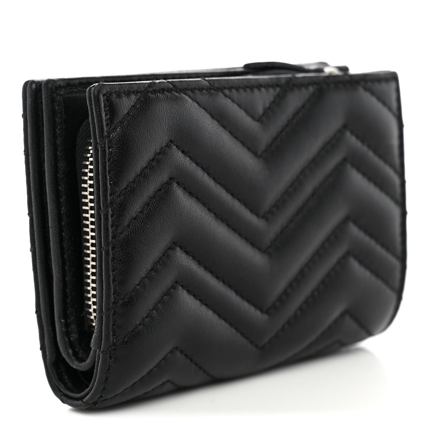 Nappa Matelasse GG Marmont Card Case Wallet Black