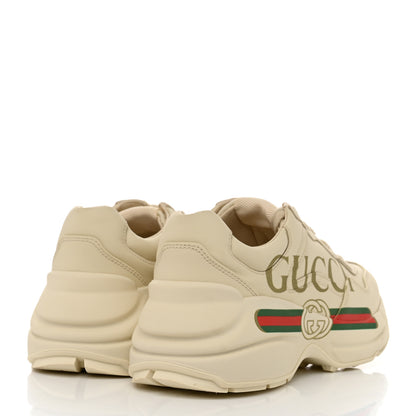Gucci Calfskin Logo Womens Rhyton Sneakers 35 Ivory 4 of 9