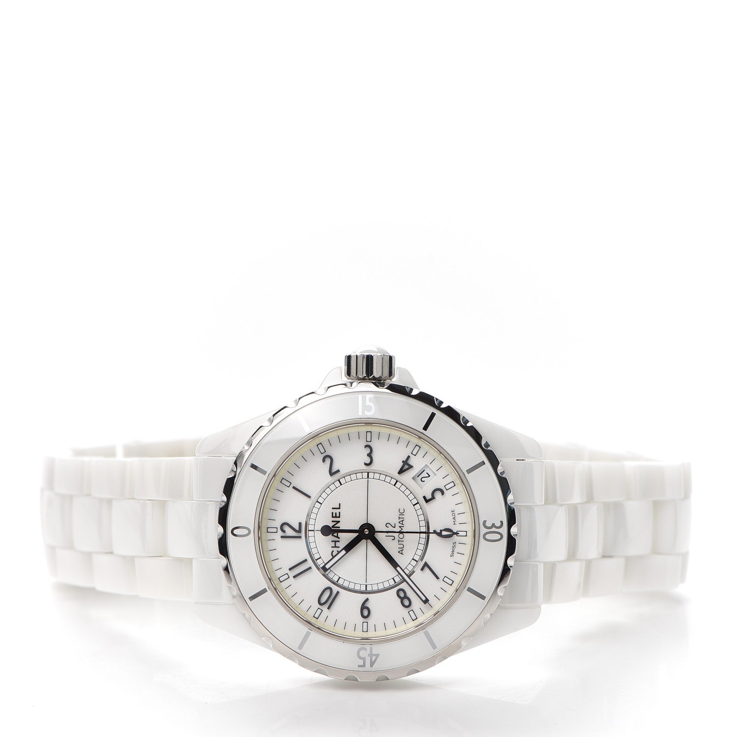 Chanel Stainless Steel Ceramic 38mm J12 Automatic Watch White 2 of 6