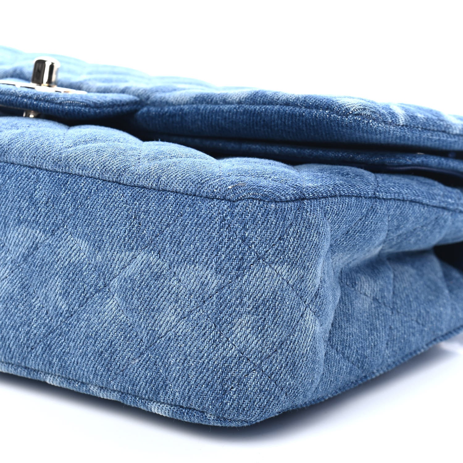 Chanel Denim Quilted Medium Double Flap Blue 9 of 9