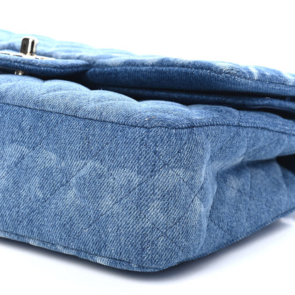 Chanel Denim Quilted Medium Double Flap Blue 9 of 9