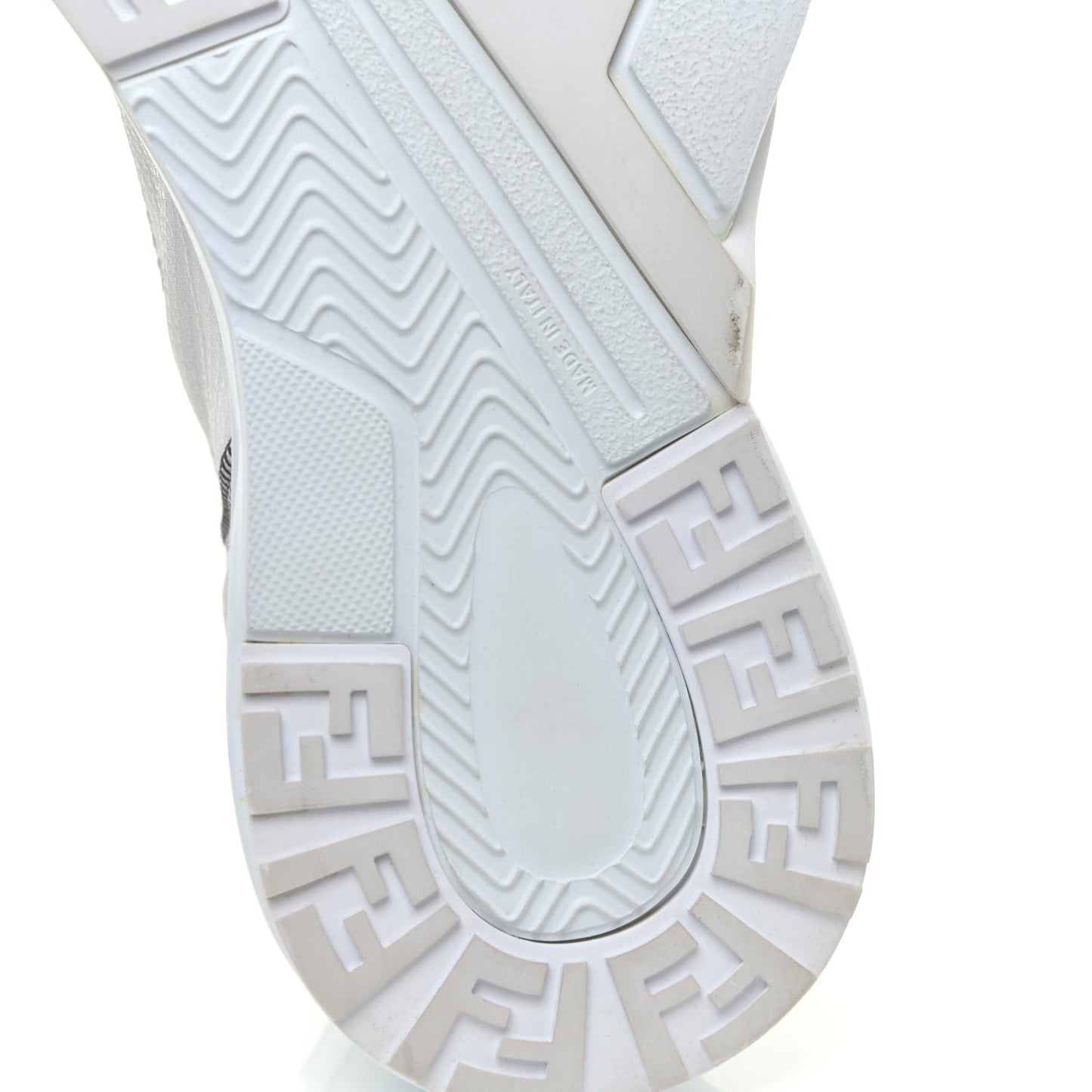 Nylon Suede Transparent Fendi Flow Low Top Sneakers 36 White