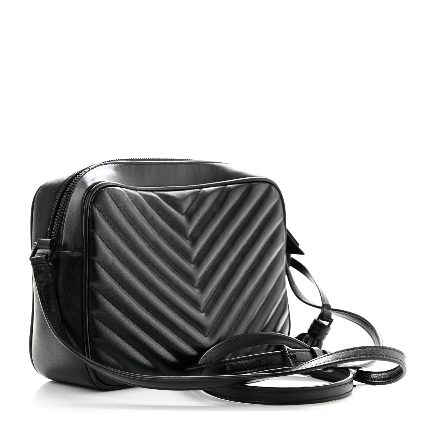 Saint Laurent Calfskin Matelasse Monogram Monochrome Lou Camera Bag Black 3 of 10