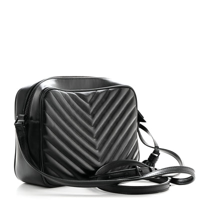 Saint Laurent Calfskin Matelasse Monogram Monochrome Lou Camera Bag Black 3 of 10