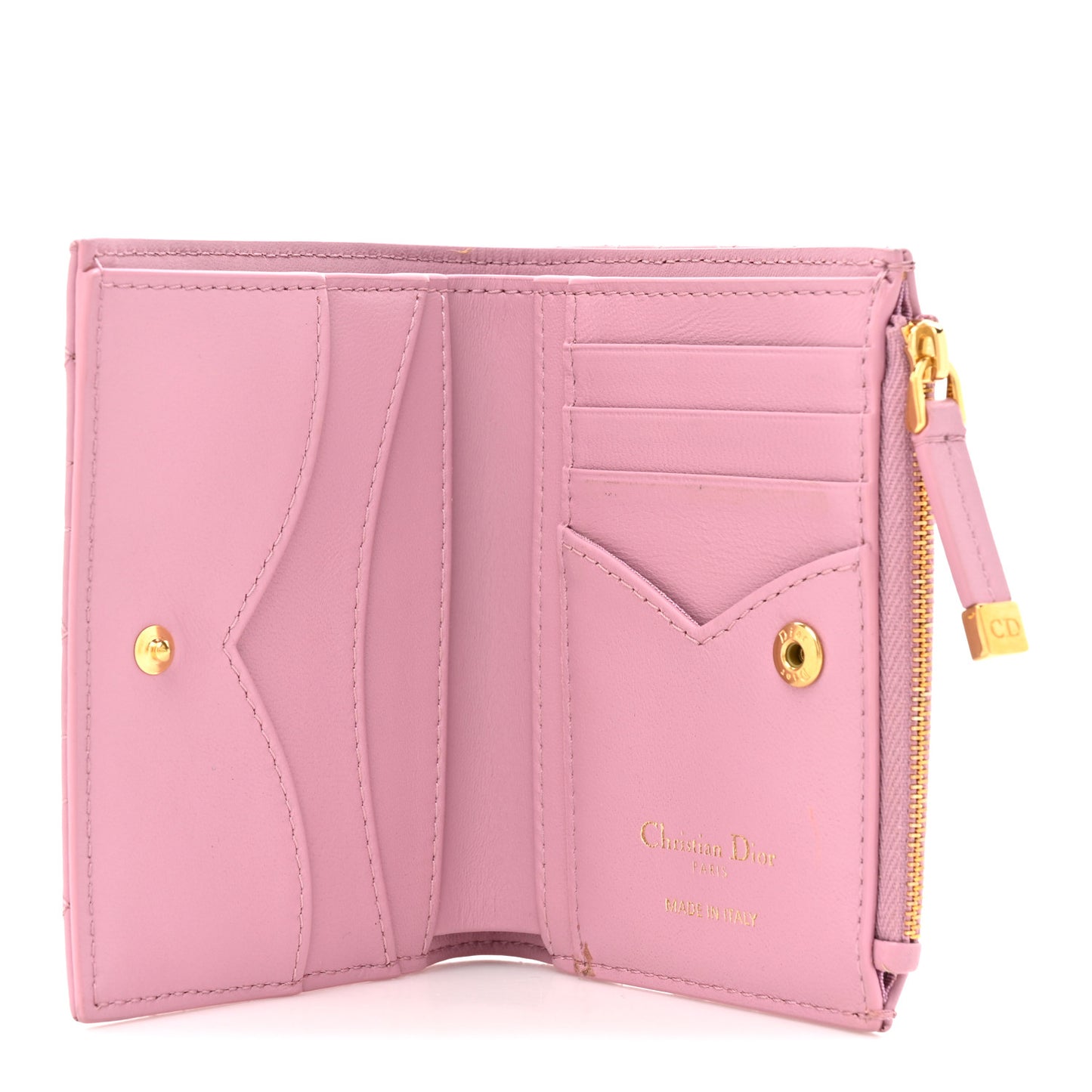 Lambskin Cannage Jolie Dahlia Wallet Cherry Blossom Pink