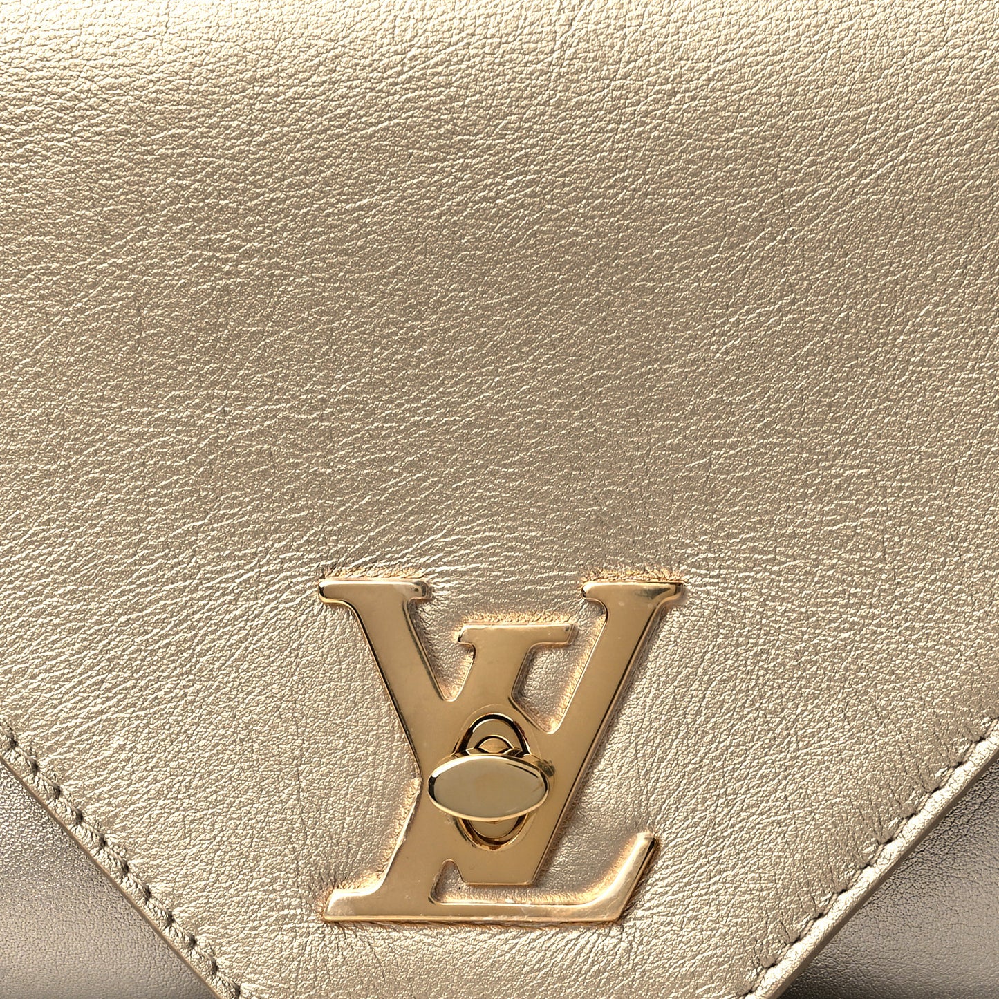Metallic Calfskin Love Note Gold Silver