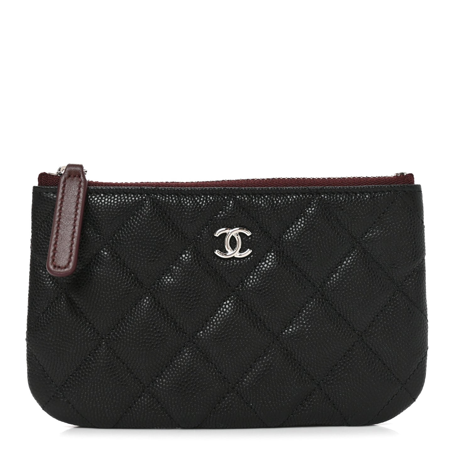 Caviar Quilted Small Cosmetic Case Black