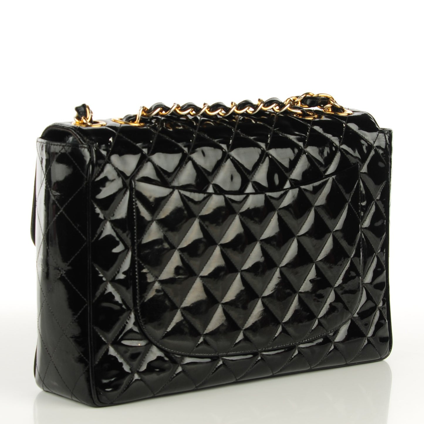 Patent Quilted XL Flap Black