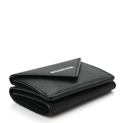 Balenciaga Calfskin Mini Papier Wallet Black 4 of 8