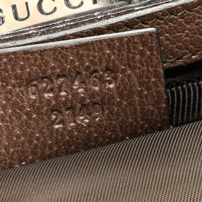 Gucci GG Supreme Monogram Textured Calfskin Web Ophidia Vanity Cosmetic Case Beige Ebony New Acero 7 of 8