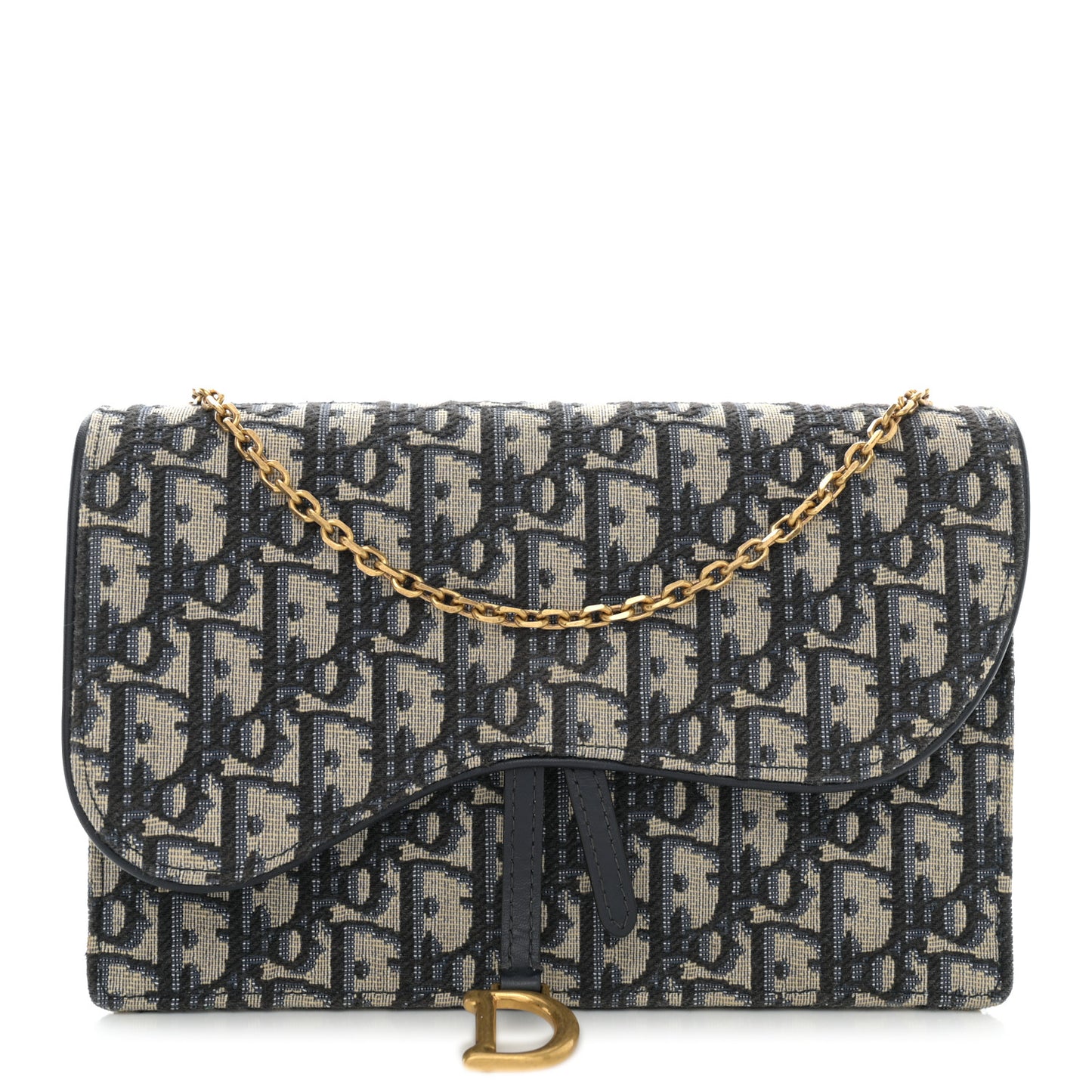Oblique Saddle Chain Pouch Blue