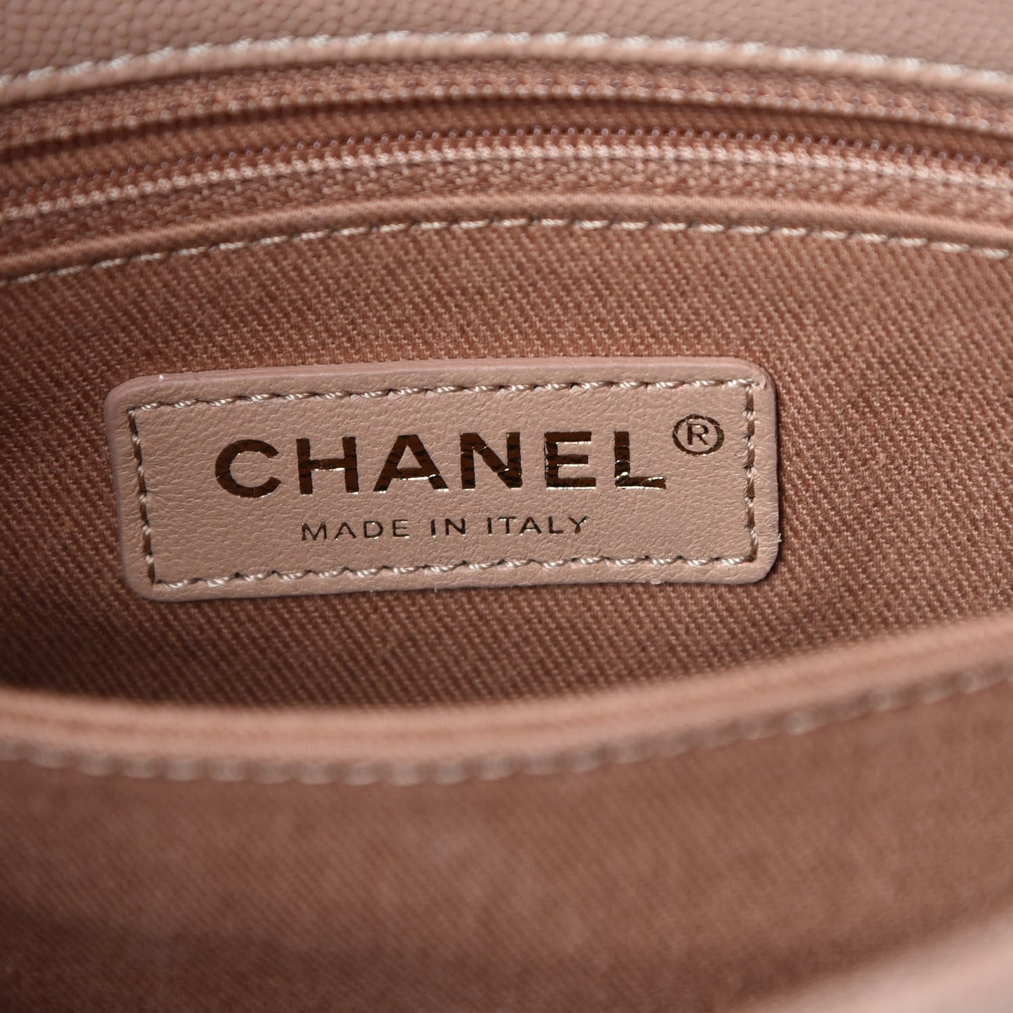 Caviar Quilted Mini Coco Handle Flap Beige