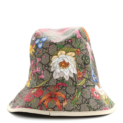 Gucci GG Supreme Monogram Flora Fedora Hat L White 6 of 9