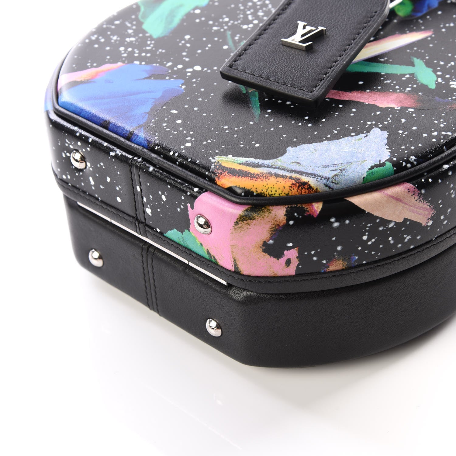 Louis Vuitton Calfskin Splash Print Petite Boite Chapeau Black 6 of 12