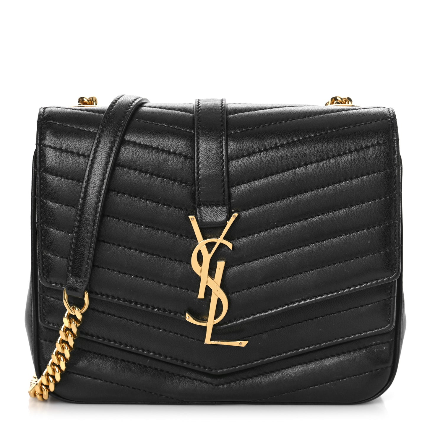 Lambskin Matelasse Chevron Monogram Small Sulpice Bag Black