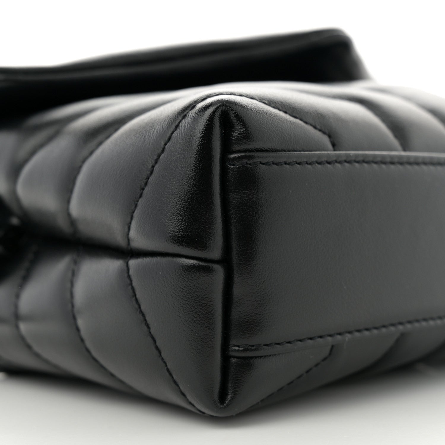 Saint Laurent Calfskin Y Quilted Monogram Monochrome Toy Loulou Crossbody Bag Black 9 of 11
