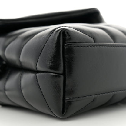 Saint Laurent Calfskin Y Quilted Monogram Monochrome Toy Loulou Crossbody Bag Black 9 of 11