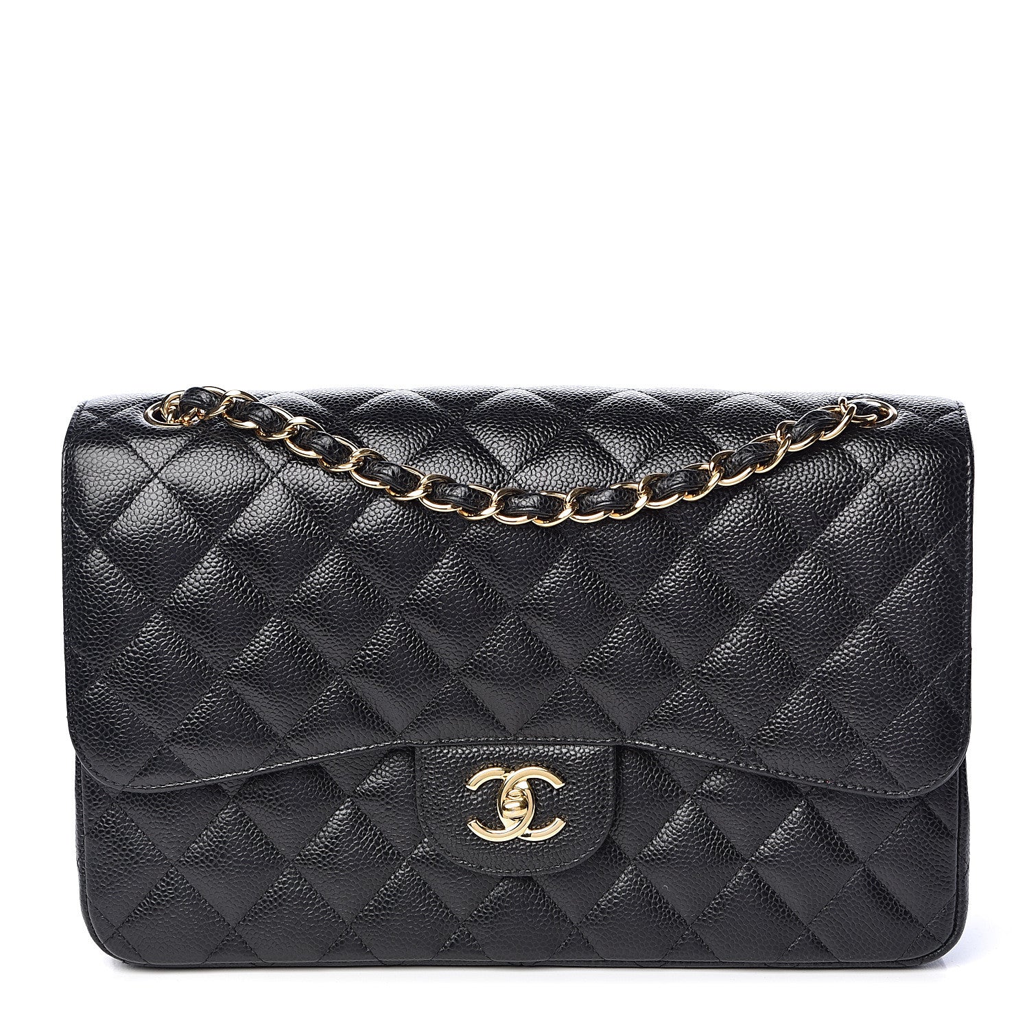 Chanel Caviar Quilted Jumbo Double Flap Black 1 of 14
