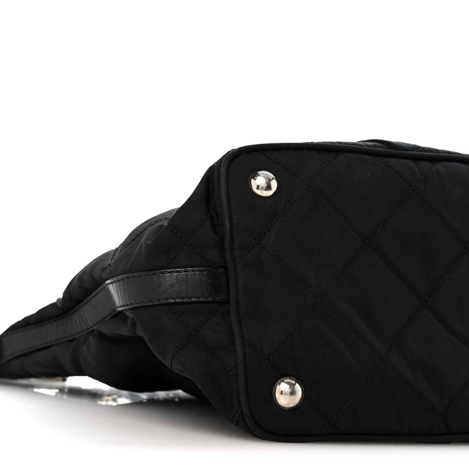 Prada Nylon Tessuto Impuntu Quilted Shoulder Bag Black 8 of 13