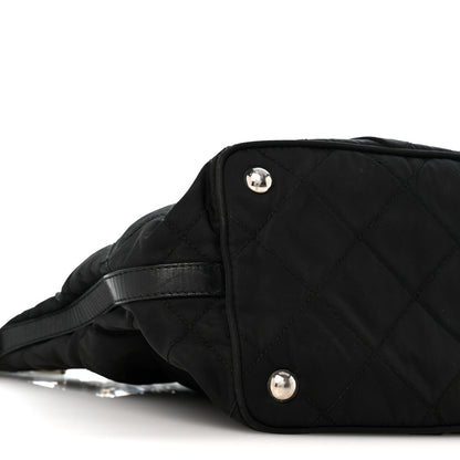 Prada Nylon Tessuto Impuntu Quilted Shoulder Bag Black 8 of 13