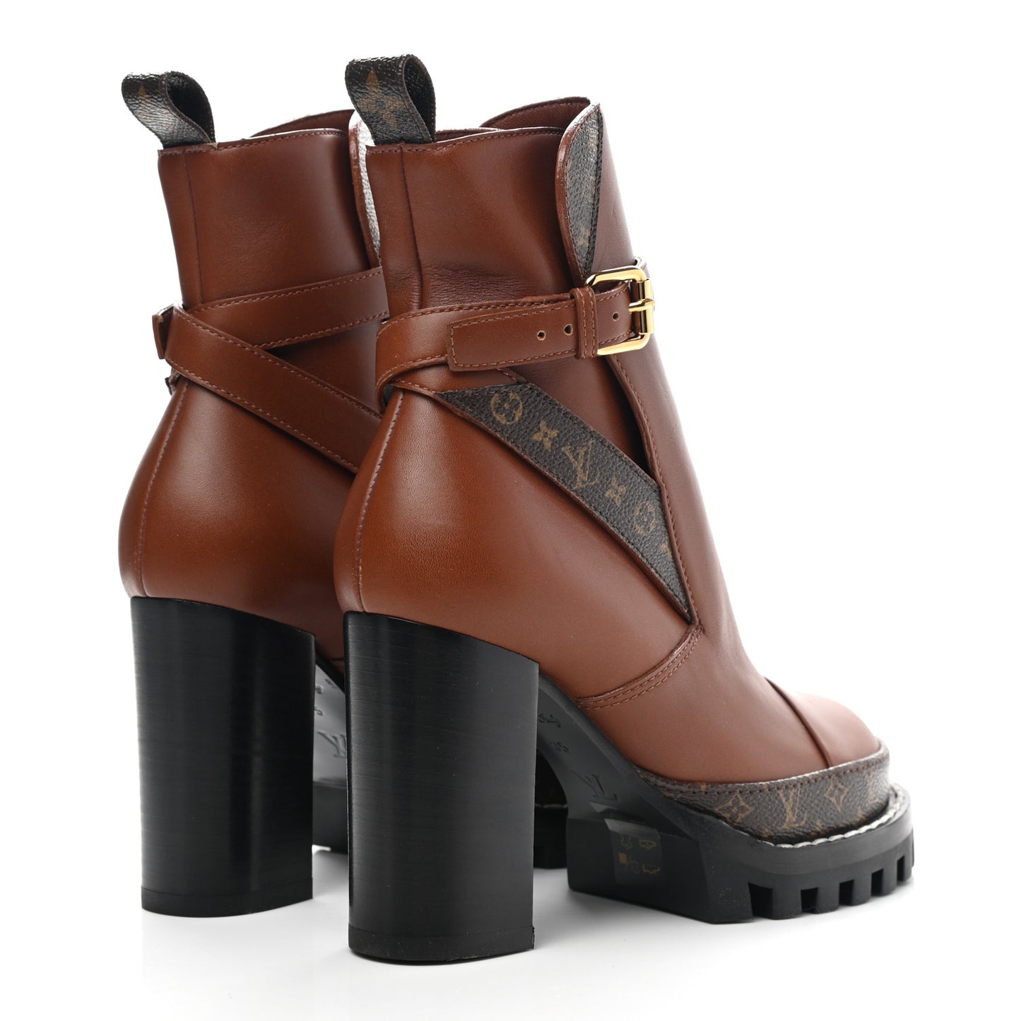 Calfskin Monogram Star Trail Ankle Boots 35 Cognac