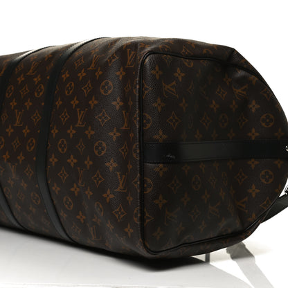 Louis Vuitton Monogram Macassar Keepall Bandouliere 55 10 of 13