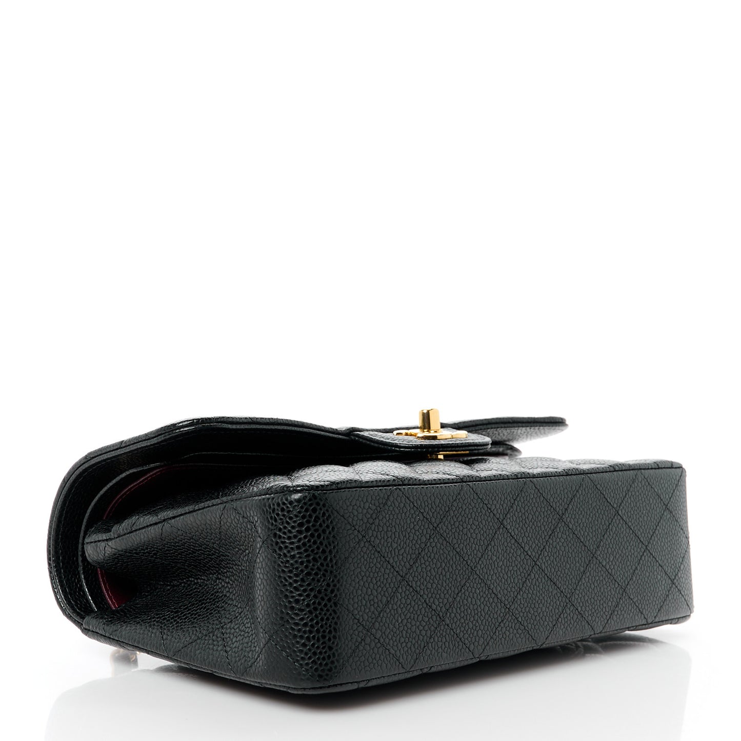 Caviar Quilted Small Double Flap Black
