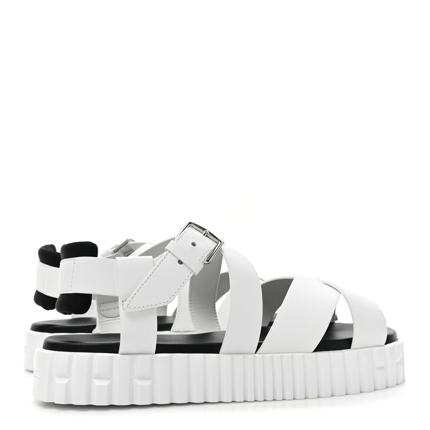 Hermes Calfskin Womens Everest Sandals 38 White 5 of 11
