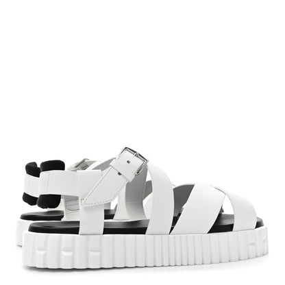 Hermes Calfskin Womens Everest Sandals 38 White 5 of 11