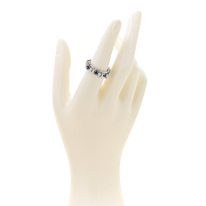 Tiffany Platinum Diamond Blue Sapphire Schlumberger Sixteen Stone Ring 55 7.25 2 of 6