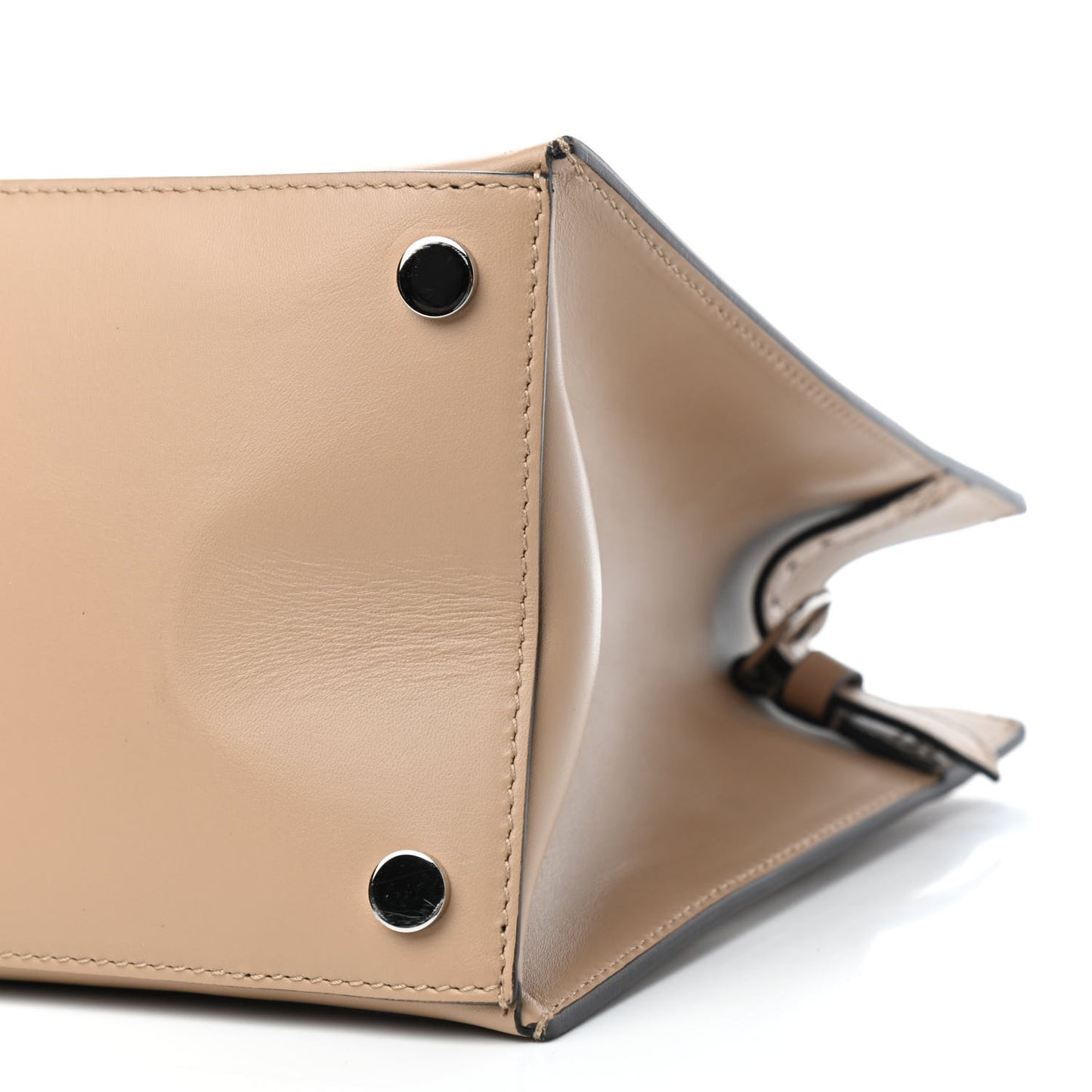 Smooth Calfskin Ostrich Padlock Work XS Outremer Beige Camel